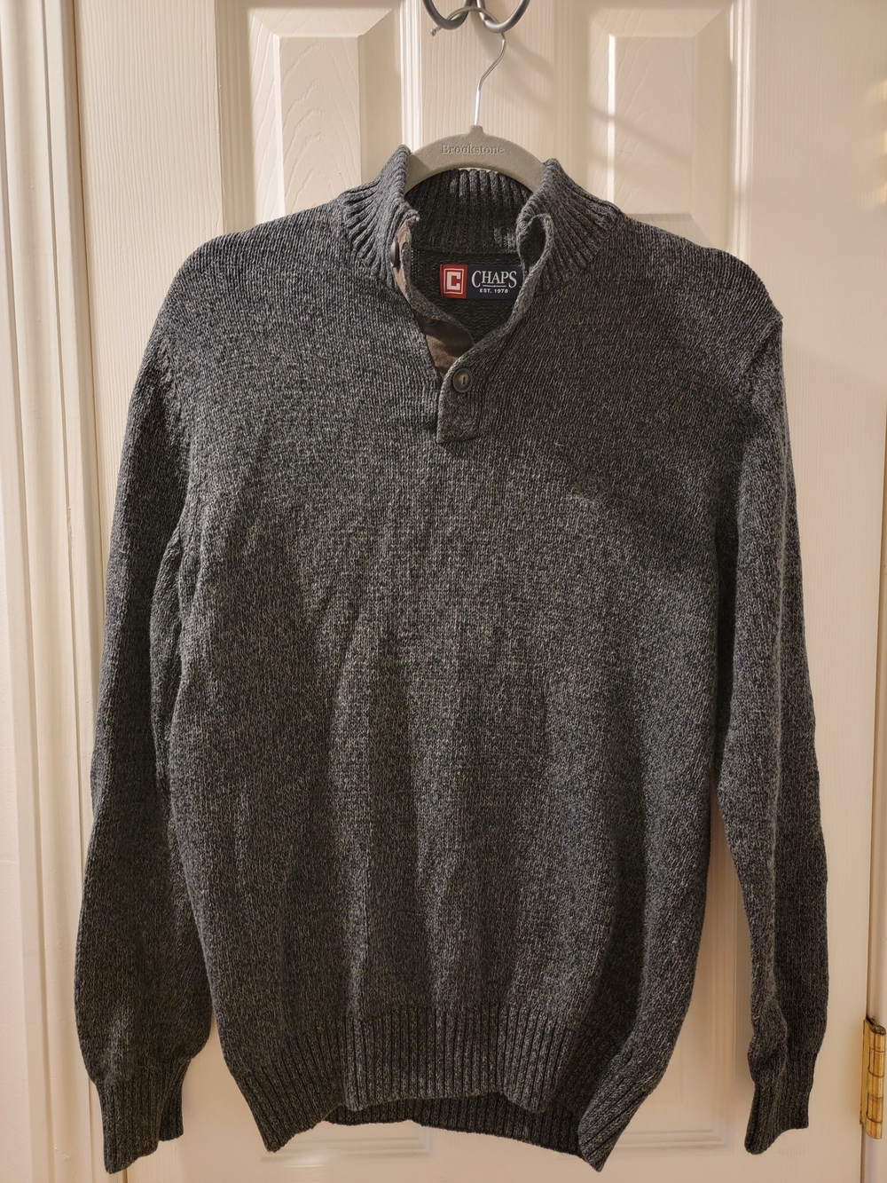 Chaps Men's Charcoal Ribbed Turtleneck Pullover